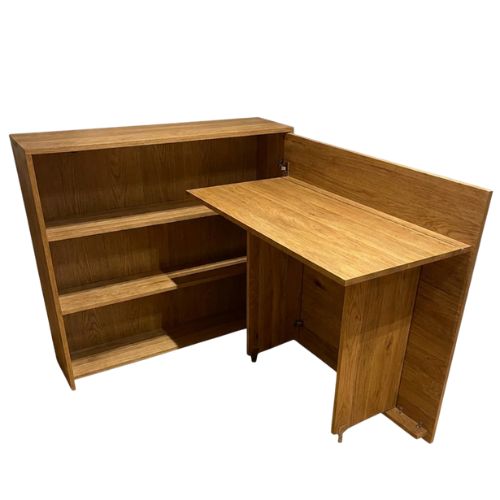 خزانة تخزين مع مكتب خدمة مدمج بعجلات – جوج فواحد