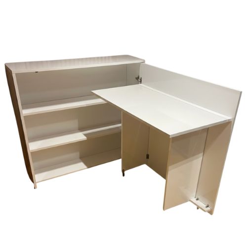 خزانة تخزين مع مكتب خدمة مدمج بعجلات – جوج فواحد